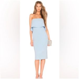 Likely Driggs Light Blue Strapless Ruffle Dress